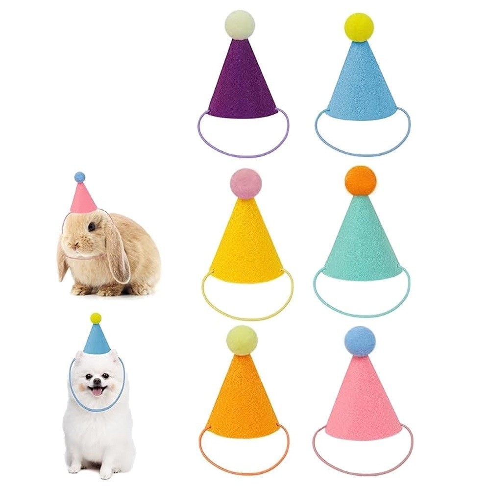 Party Hat Cone - 6/12pcs Cute Mini Pet Party Hats