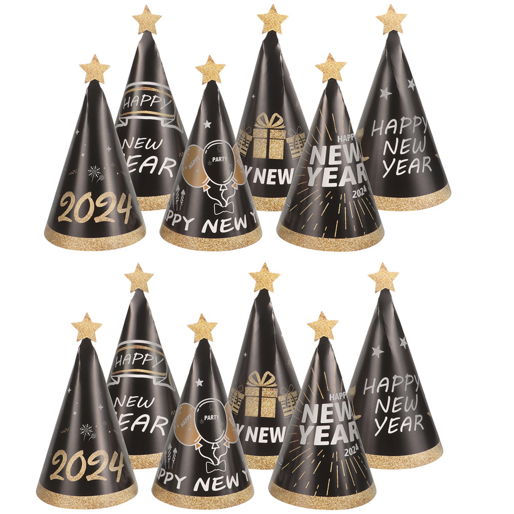 Party Hat Cone - 12Pcs Party Cone Paper Hats New