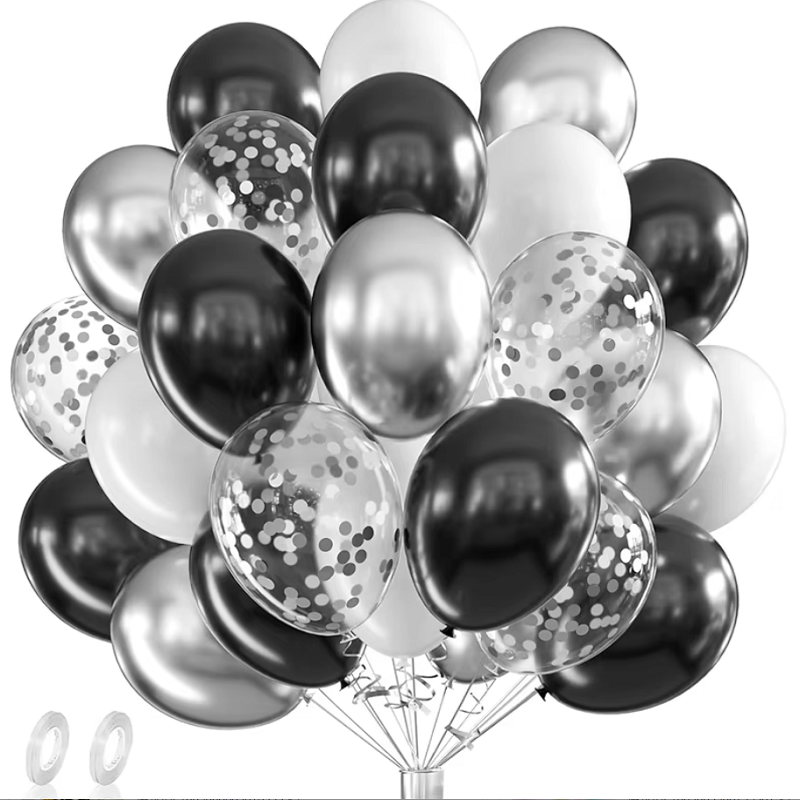 42pcs Silver Black White Confe - Balloon Pump Hand review and price