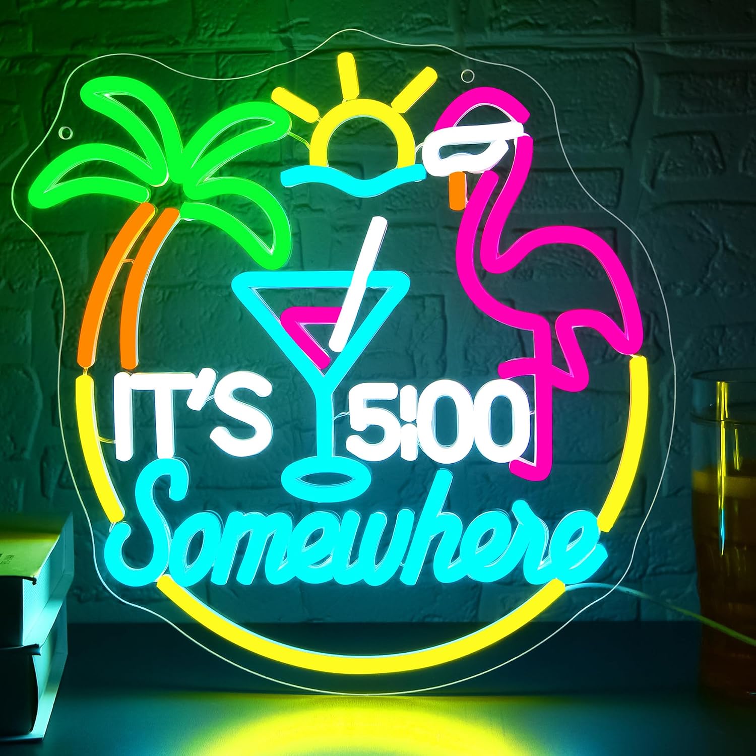 Tiki Bar Parrot Palm Tree Neon - Neon Sign Party review and price