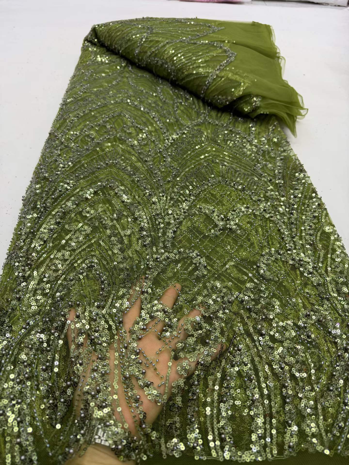 Luxury African Lace Fabric 202 - Glitter Tablecloth review and price